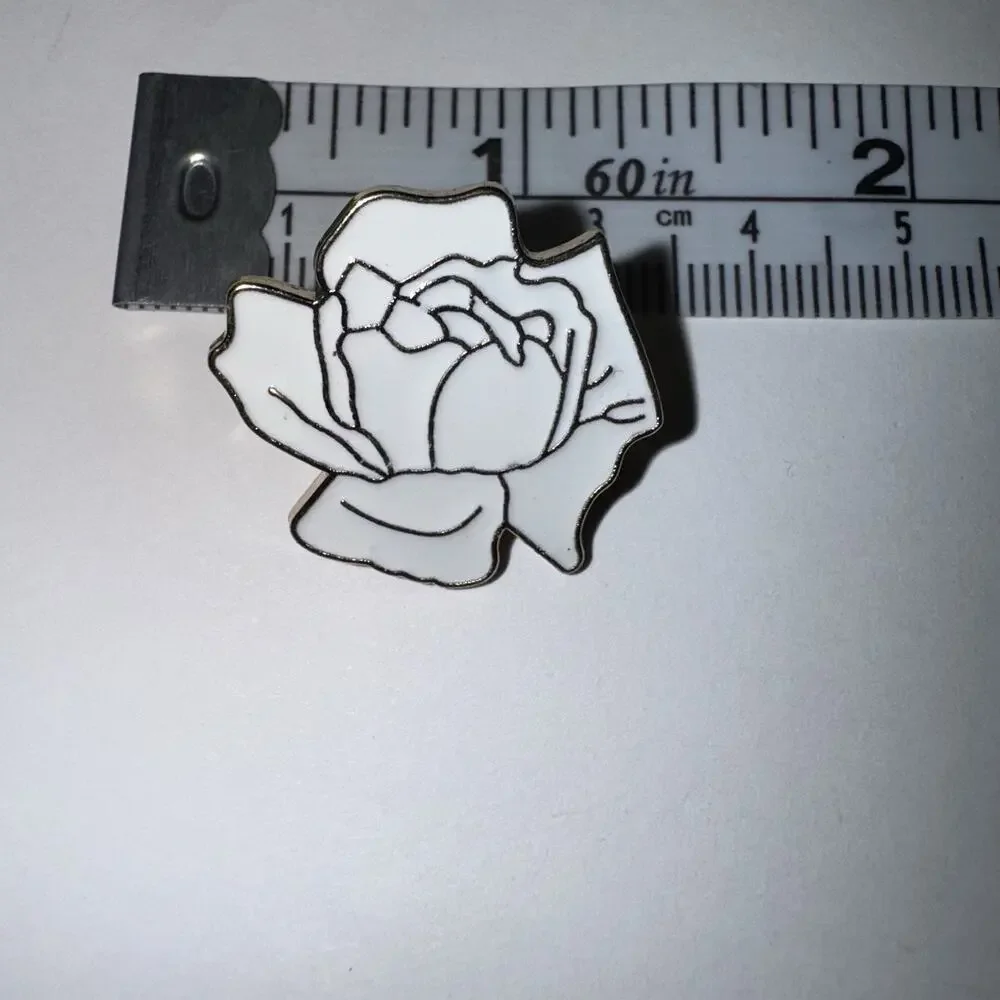 White Lotus Pin Brooch